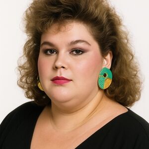 Vintage Big Green and Gold  Texture Statement Earrings